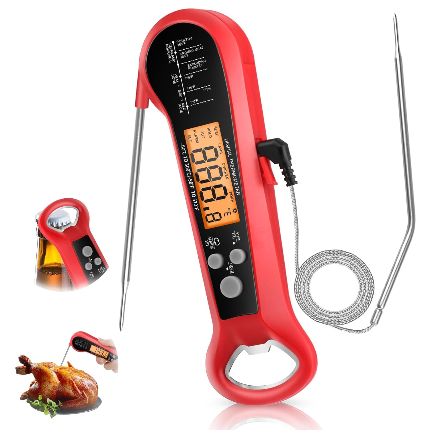 Meat Thermometer - Professional Digital Meat Thermometer Waterproof with