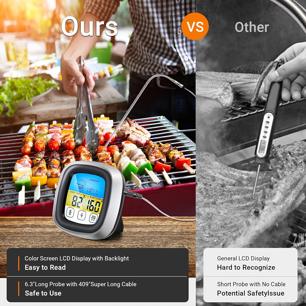 Digital Meat Thermometer BBQ T - Meat Thermometer ulasan dan harga